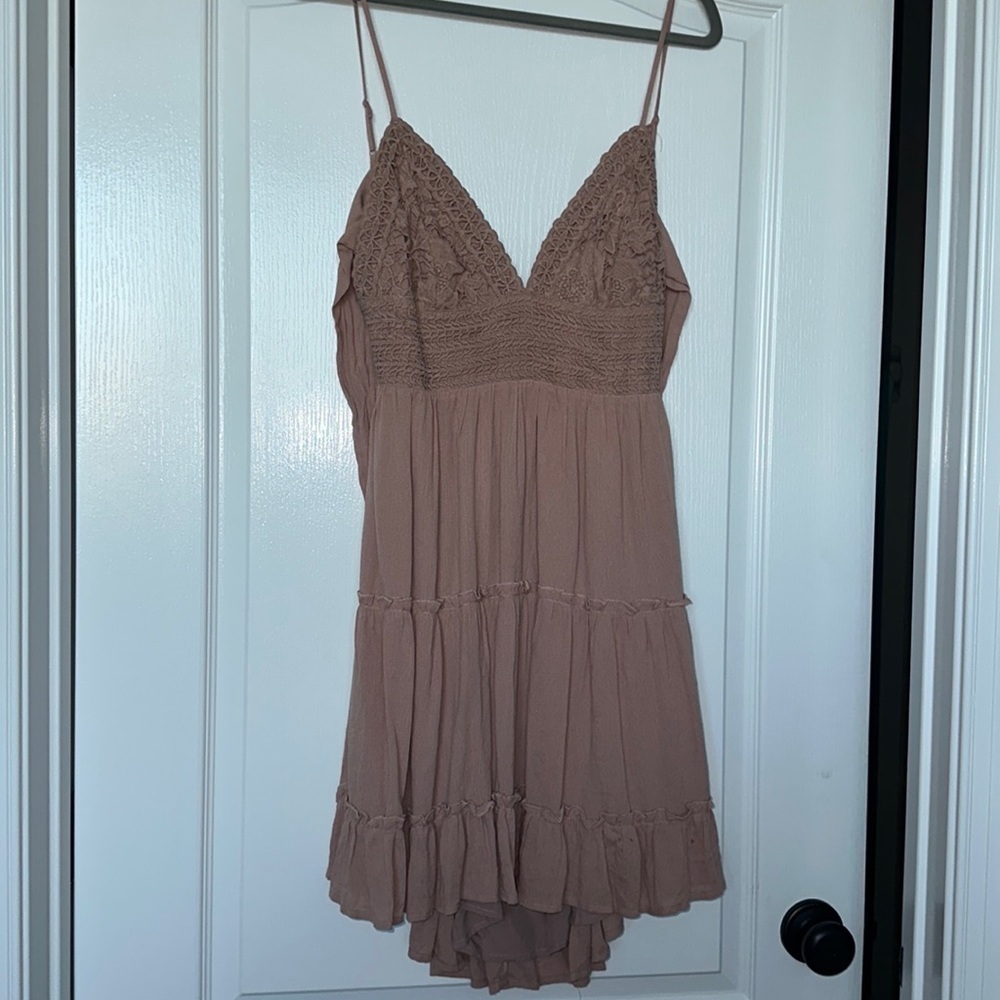 (Bought at) Molly and Zoe, pink/beige, v neck, tie back, dress​​​​